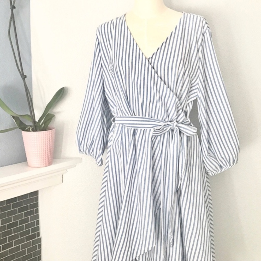 Striped high-low dress